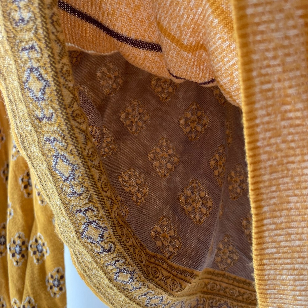 Free People Mustard and Black Patterned Sweater - Picture 7 of 7